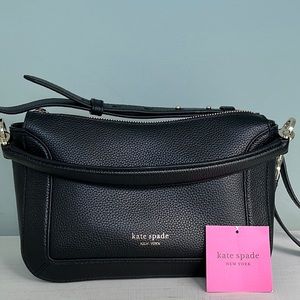 Kate Spade crush black bag with two strap options.